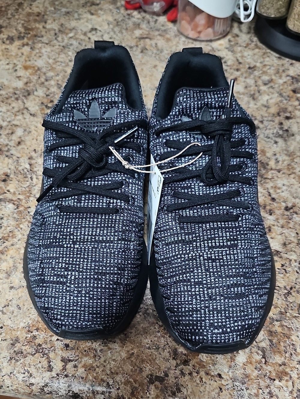 adidas Black & Gray Knit Swift Run 22 Men's Sneakers